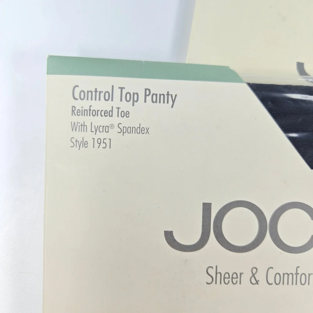 Vintage Jockey Control Top Pantyhose Tuxedo Black‎ Day Sheer Medium-Tall #1951